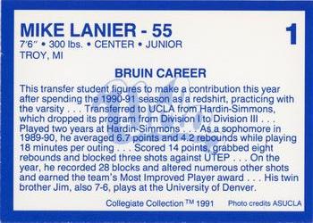 1991-92 Collegiate Collection UCLA #1 Mike Lanier Back