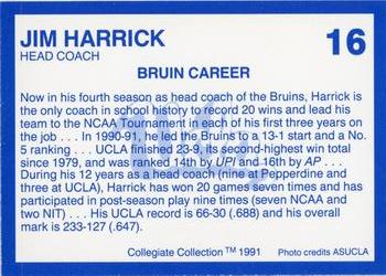 1991-92 Collegiate Collection UCLA Bruins #16 Jim Harrick Back