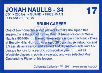 1991-92 Collegiate Collection UCLA Bruins #17 Jonah Naulls Back