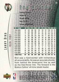 2000-01 Upper Deck Legends #14 Larry Bird Back