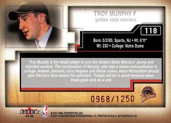 2001-02 Fleer Authentix #118 Troy Murphy Back