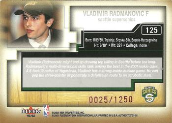 2001-02 Fleer Authentix #125 Vladimir Radmanovic Back