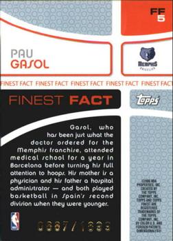 2005-06 Finest - Finest Fact #FF5 Pau Gasol Back