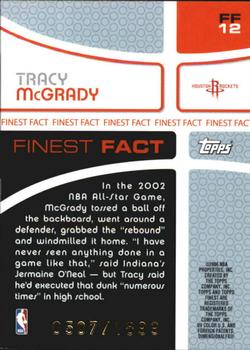 2005-06 Finest - Finest Fact #FF12 Tracy McGrady Back