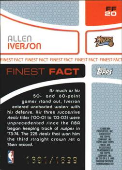 2005-06 Finest - Finest Fact #FF20 Allen Iverson Back
