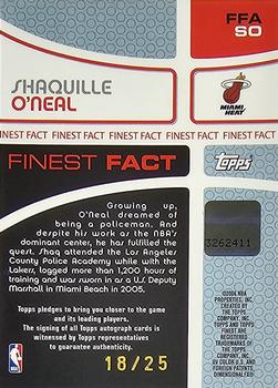 2005-06 Finest - Fact Autographs Refractors #FFASO Shaquille O'Neal Back