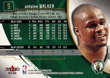 2001-02 E-X #5 Antoine Walker Back