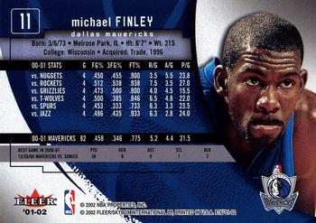 2001-02 E-X #11 Michael Finley Back