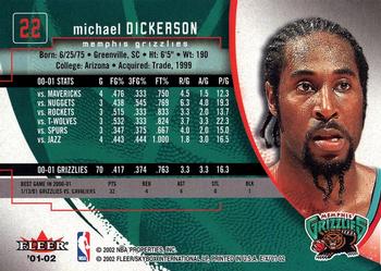 2001-02 E-X #22 Michael Dickerson Back