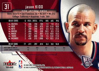 2001-02 E-X #31 Jason Kidd Back