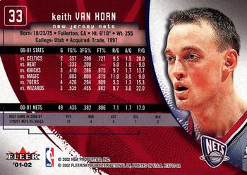 2001-02 E-X #33 Keith Van Horn Back