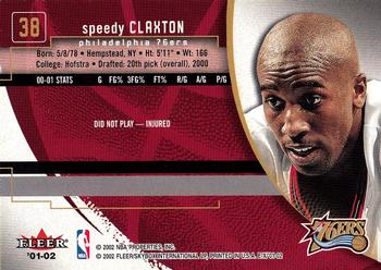 2001-02 E-X #38 Speedy Claxton Back