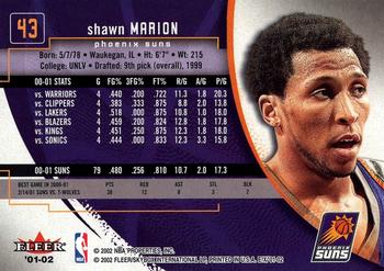 2001-02 E-X #43 Shawn Marion Back