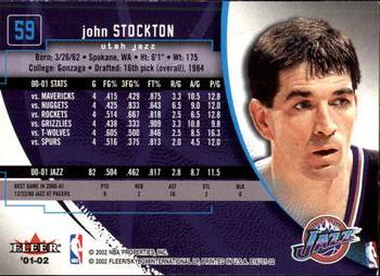 2001-02 E-X #59 John Stockton Back