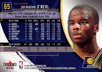 2001-02 E-X #65 Jermaine O'Neal Back