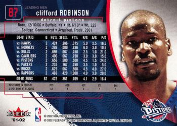 2001-02 E-X #87 Clifford Robinson Back