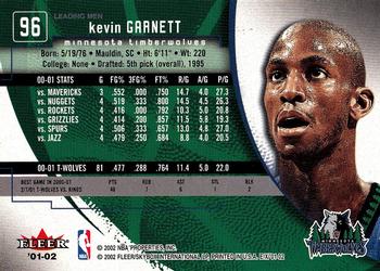 2001-02 E-X #96 Kevin Garnett Back