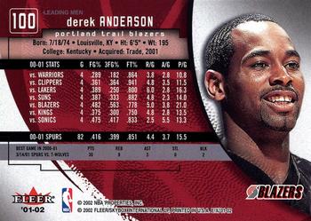 2001-02 E-X #100 Derek Anderson Back