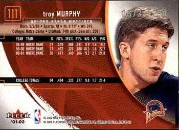 2001-02 E-X #111 Troy Murphy Back