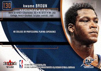2001-02 E-X #130 Kwame Brown Back