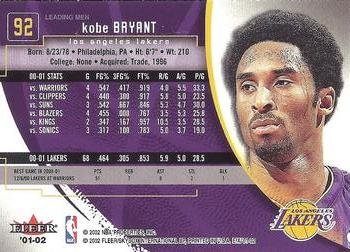 2001-02 E-X #92 Kobe Bryant Back