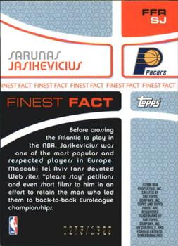 2005-06 Finest - Fact Relics #FFR-SJ Sarunas Jasikevicius Back