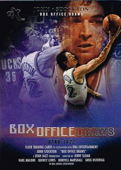 2001-02 E-X - Box Office Draws #BD 2 John Stockton Front