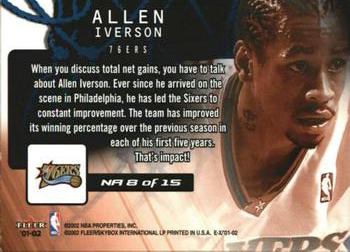 2001-02 E-X - Net Assets #NA 8 Allen Iverson Back