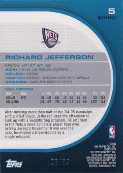2005-06 Finest - Refractors Green #5 Richard Jefferson Back