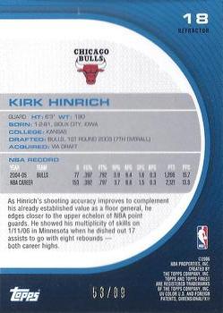 2005-06 Finest - Refractors Green #18 Kirk Hinrich Back
