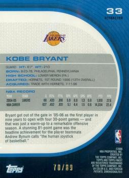 2005-06 Finest - Refractors Green #33 Kobe Bryant Back