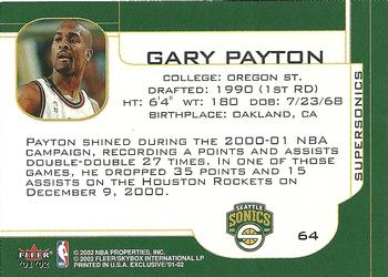 2001-02 Fleer Exclusive #64 Gary Payton Back