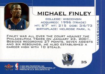 2001-02 Fleer Exclusive #35 Michael Finley Back