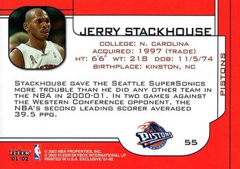 2001-02 Fleer Exclusive #55 Jerry Stackhouse Back