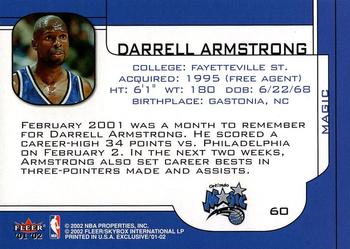 2001-02 Fleer Exclusive #60 Darrell Armstrong Back