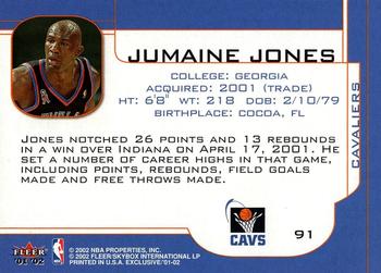 2001-02 Fleer Exclusive #91 Jumaine Jones Back