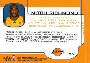 2001-02 Fleer Exclusive #95 Mitch Richmond Back