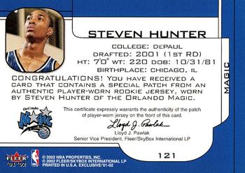 2001-02 Fleer Exclusive #121 Steven Hunter Back