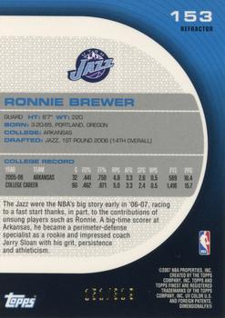 2005-06 Finest - Refractors Red #153 Ronnie Brewer Back