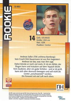 2003 City-Press BBL Playercards #1 Andreas Saller Back