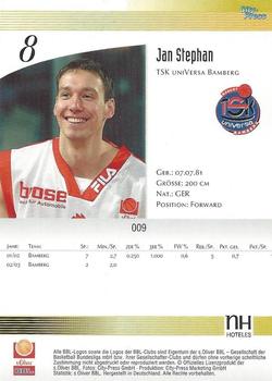 2003 City-Press BBL Playercards #9 Jan Stephan Back