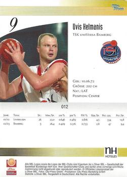 2003 City-Press BBL Playercards #12 Uvis Helmanis Back