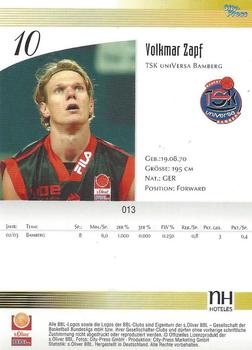 2003 City-Press BBL Playercards #13 Volkmar Zapf Back