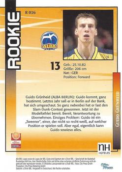 2003 City-Press BBL Playercards #16 Guido Grünheid Back