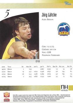 2003 City-Press BBL Playercards #18 Jorg Lutcke Back