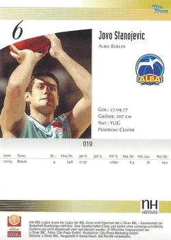 2003 City-Press BBL Playercards #19 Jovo Stanojevic Back