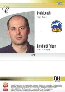 2003 City-Press BBL Playercards #24 Burkhardt Prigge Back