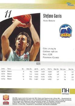 2003 City-Press BBL Playercards #25 Stefano Garris Back