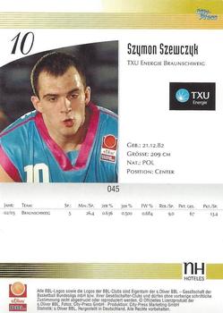 2003 City-Press BBL Playercards #45 Szymon Szewczyk Back