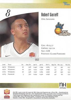2003 City-Press BBL Playercards #52 Robert Garrett Back